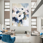 Dripping Floral Abstract - Expressive Botanical Abstract Art GAB0495