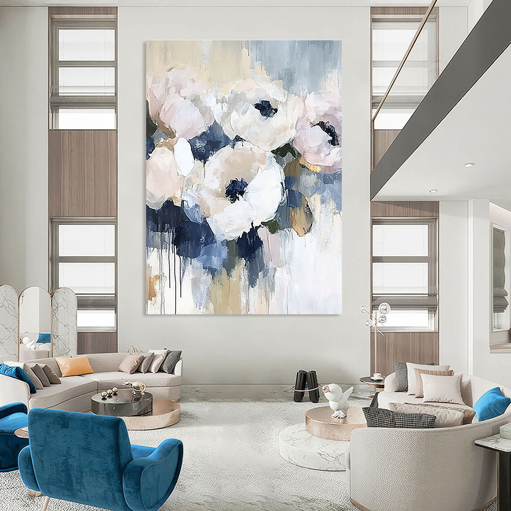 Dripping Floral Abstract - Expressive Botanical Abstract Art GAB0495