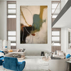 Colorful Abstract with Curved Lines Abstract Painting for Creative Workspaces HENG364