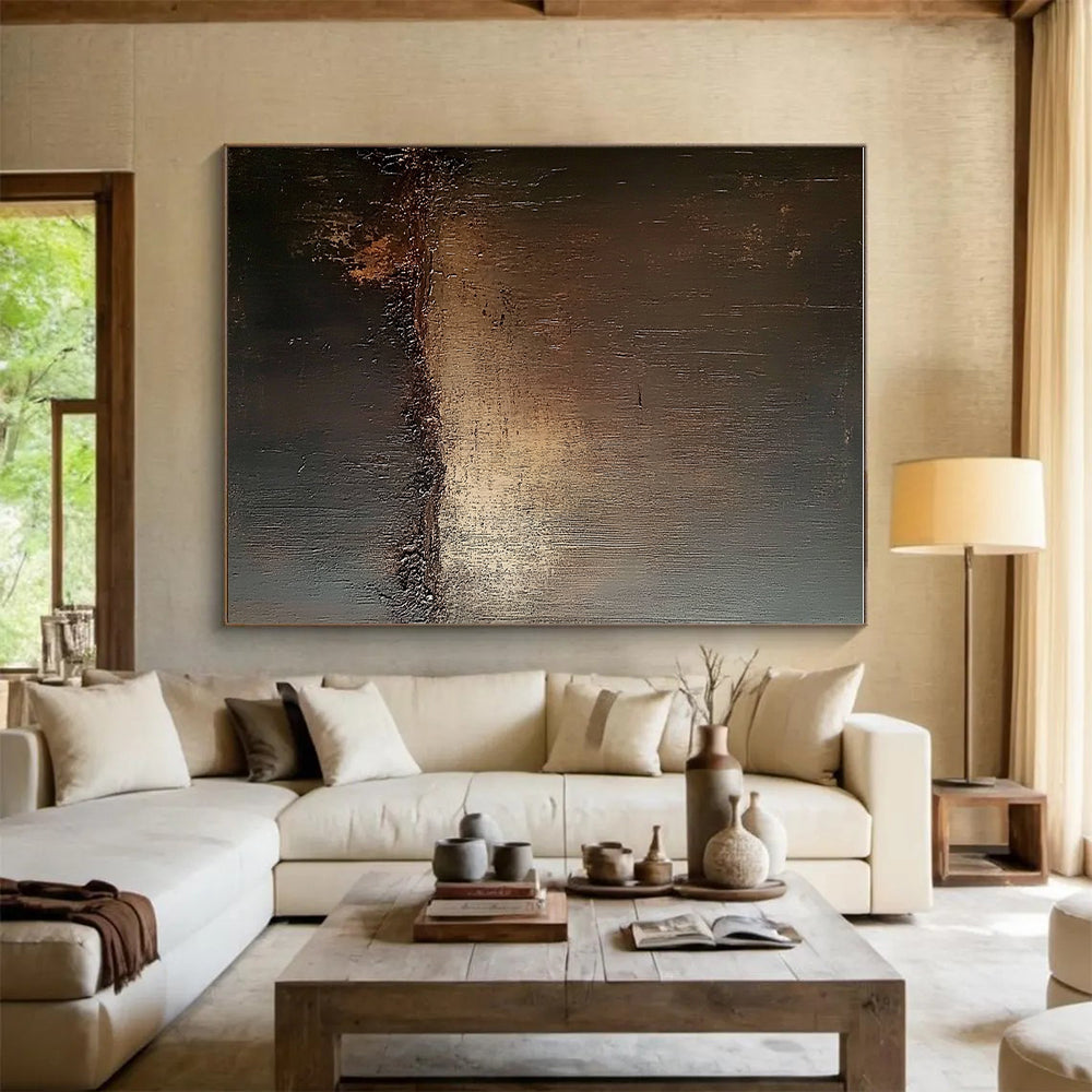Dark Gradient Abstract Painting with Mysterious Depth WINK291