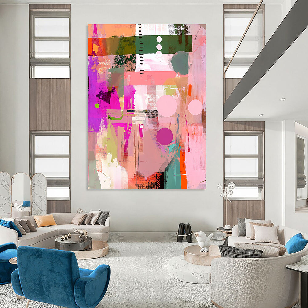 Colorful Collage Abstract Painting for Artistic Retail Stores GAB1218