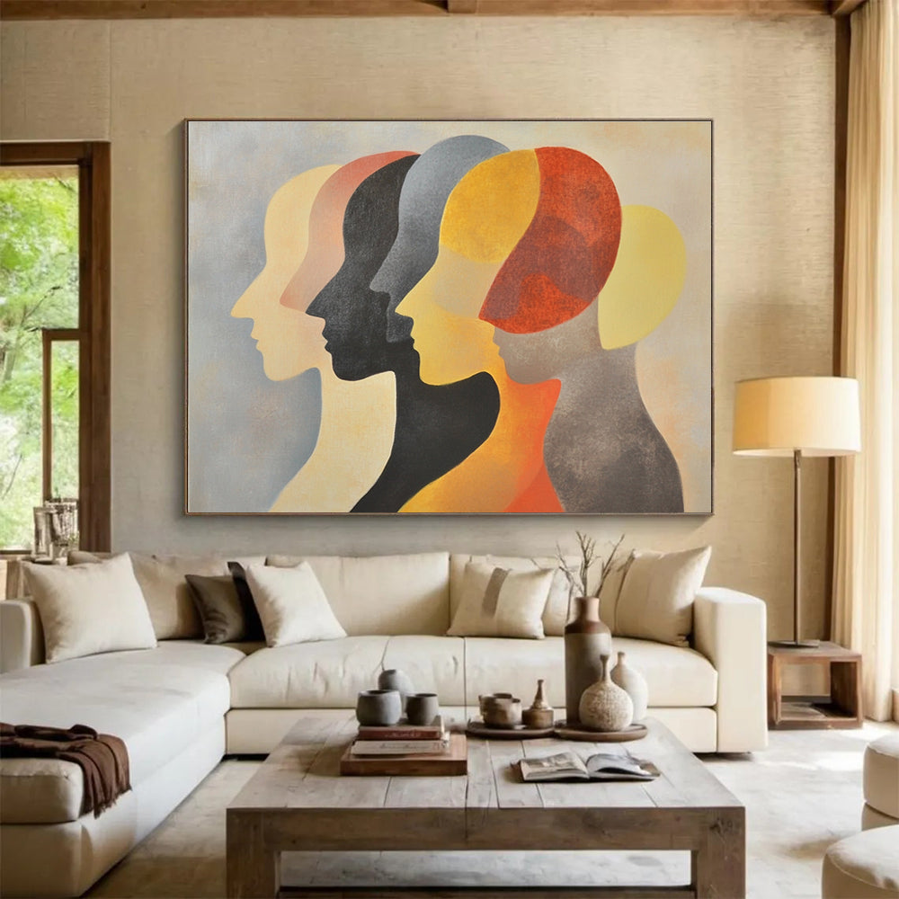 Colorful Human Profiles Abstraction Abstract Painting ABS139