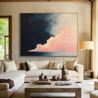 Dramatic Sky with Pink Cloud Painting with Bold Color Contrast ABS566