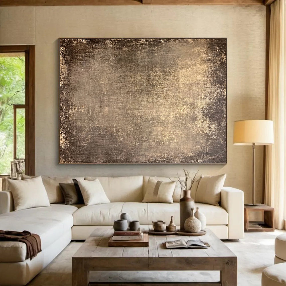 Textured Brown Background Abstract Painting with Rustic Charm WINK031