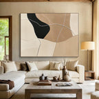 Leather - Patch Abstract Painting with Stitched Details WINK853