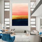 Pink and Gold Horizon Abstract Painting for Luxe Bedroom Retreats GAB1387