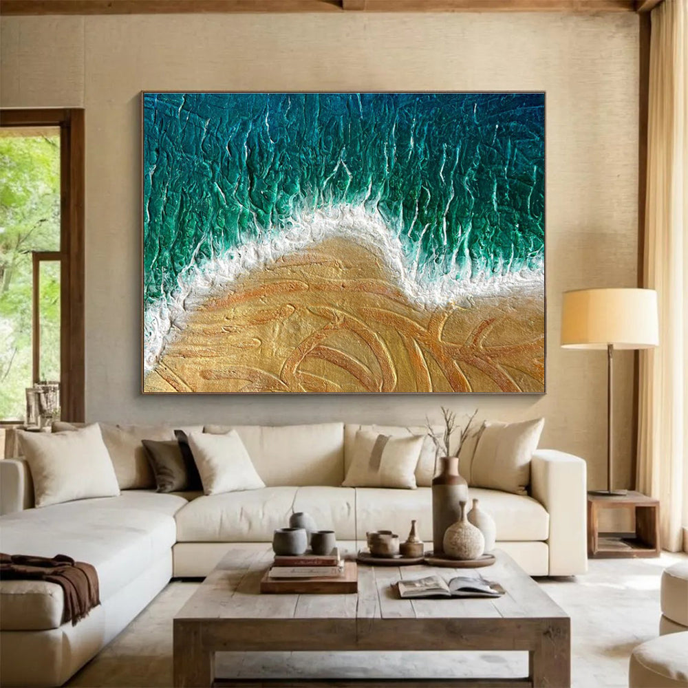 Textured Beach Abstract Painting for Seaside Resort Spas YHT356