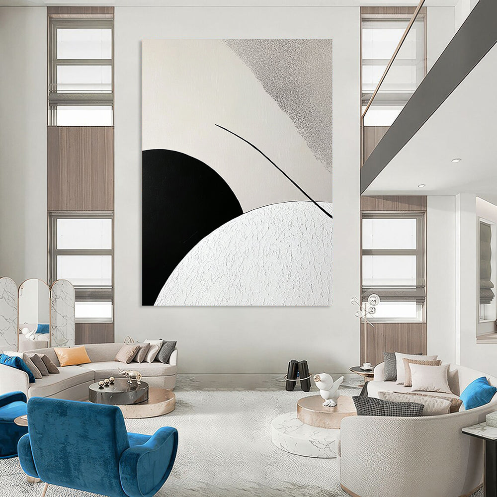 Black and White Minimalist Abstract Painting for Modern Art Galleries GAB0909
