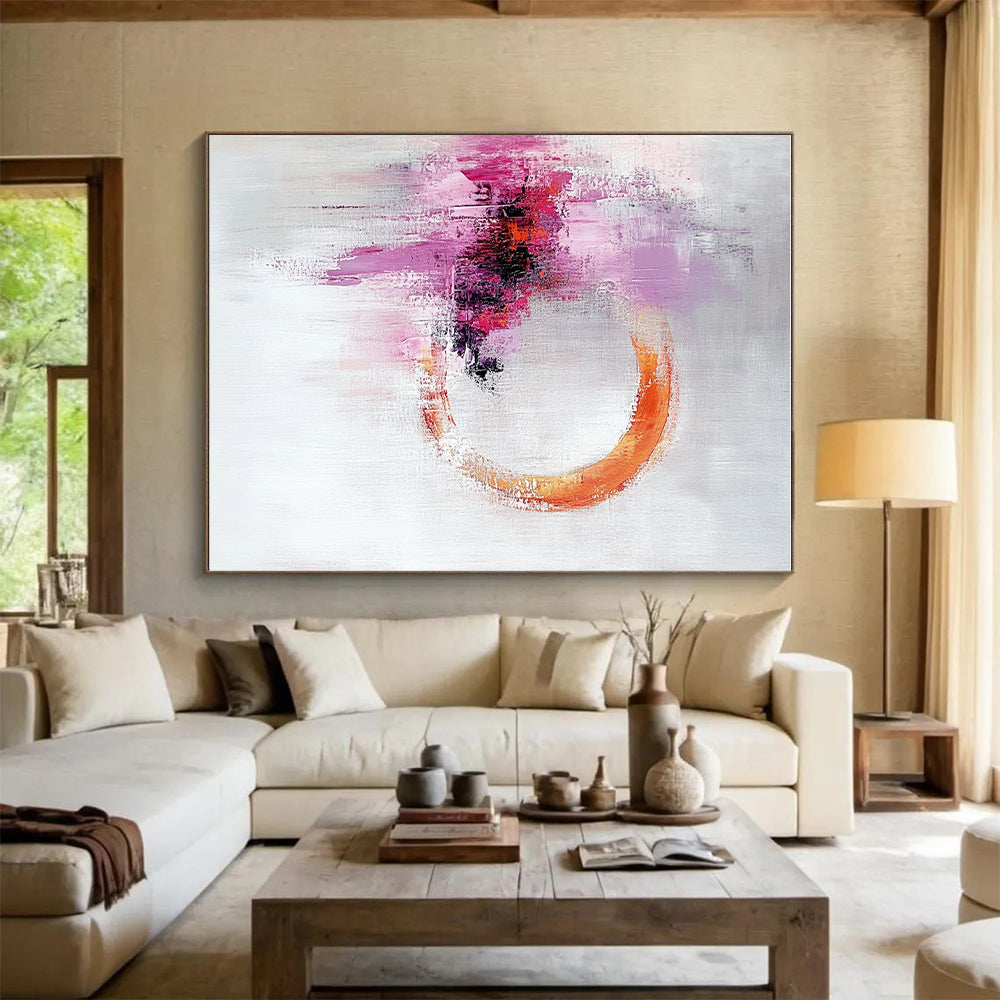 Purple Orange Circular Abstract Painting with Mysterious Allure WINK705