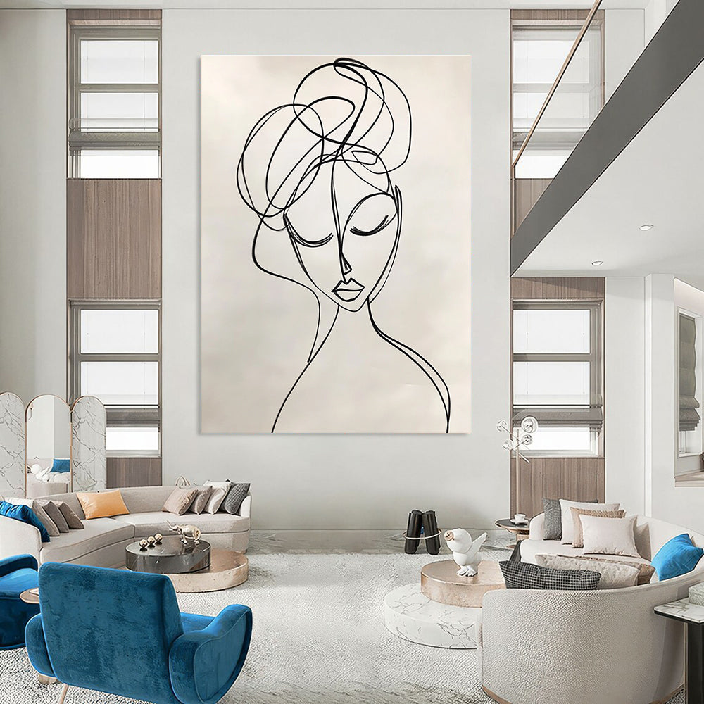 Line - Drawn Woman Elegant Minimalist Abstract Portrait GAB0346