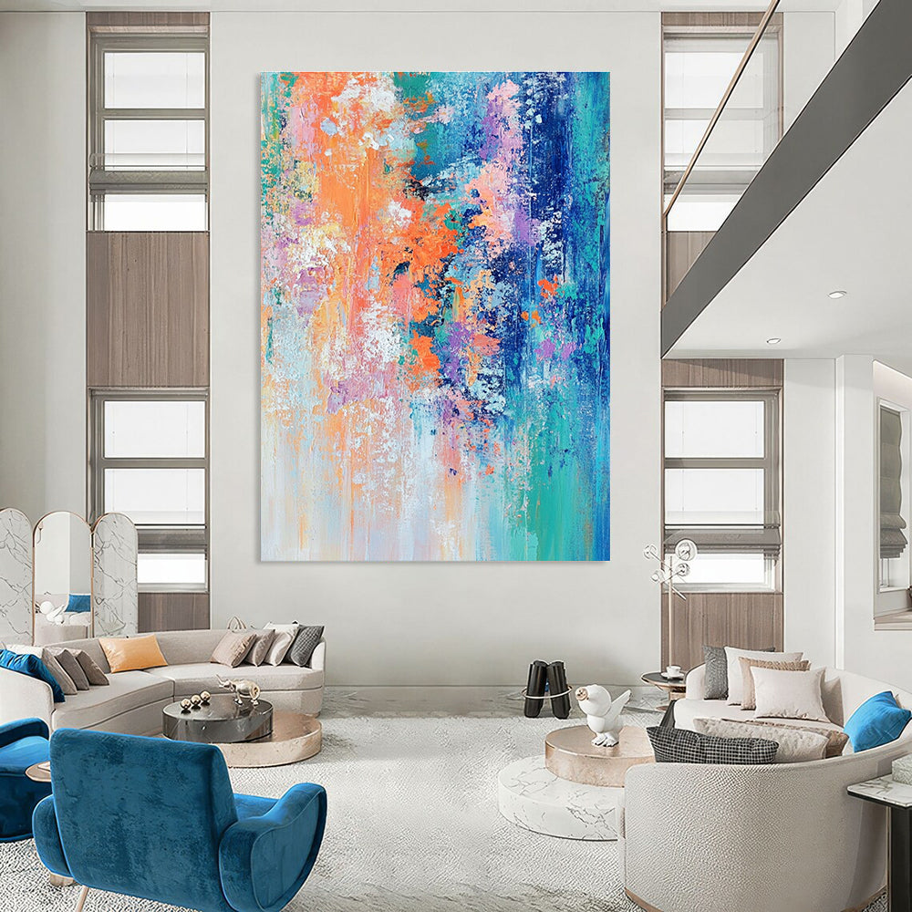 Vibrant Color Fusion Abstract Painting for Modern Spaces GAB0660