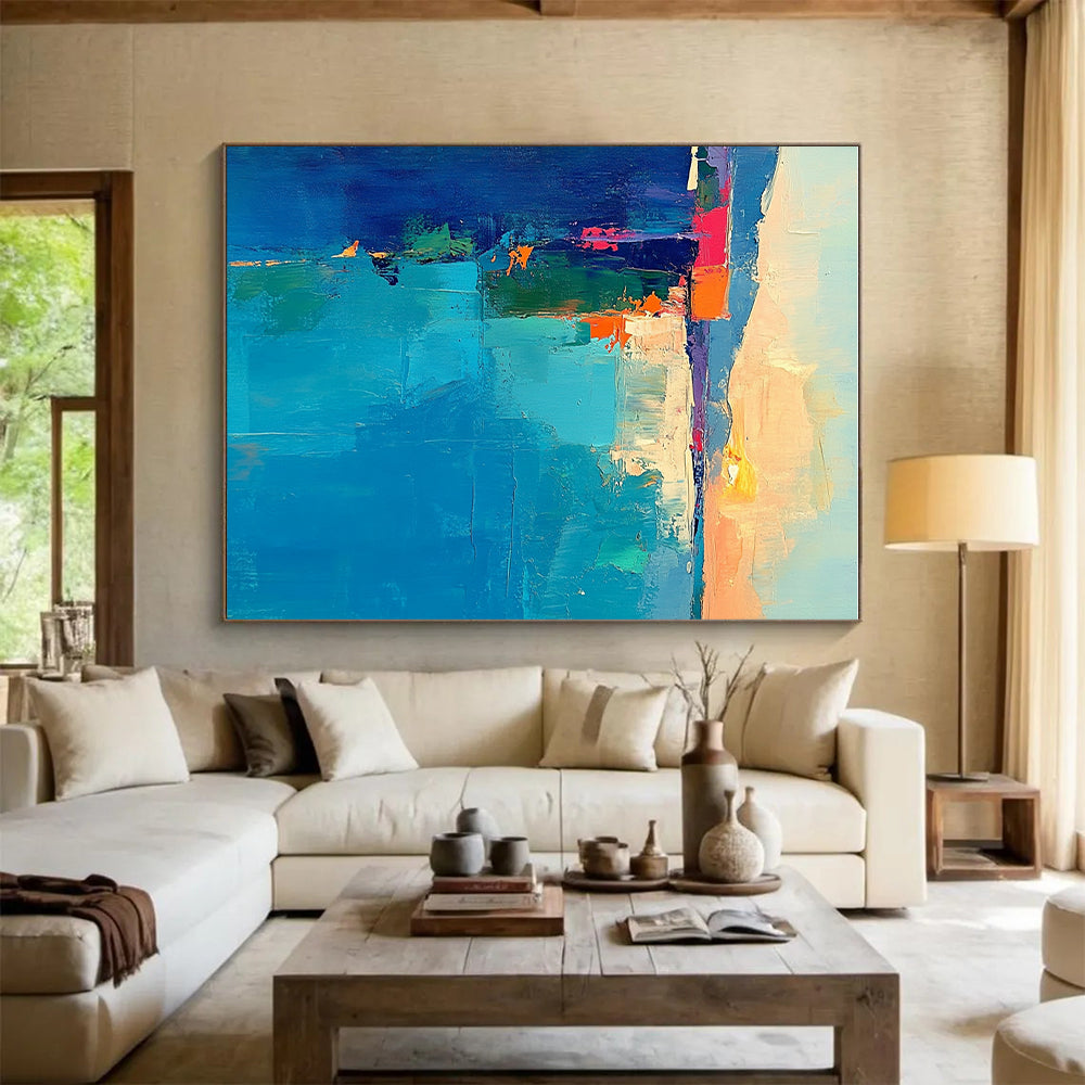 Colorful Coastal Abstract Painting with Vibrant Seascapes WINK400