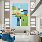 Geometric Landscape Art Modern Scenic Abstract Painting GAB0263