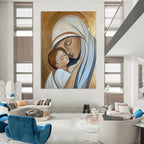 Madonna and Child Spiritual Abstract Painting for Religious Spaces GAB1479