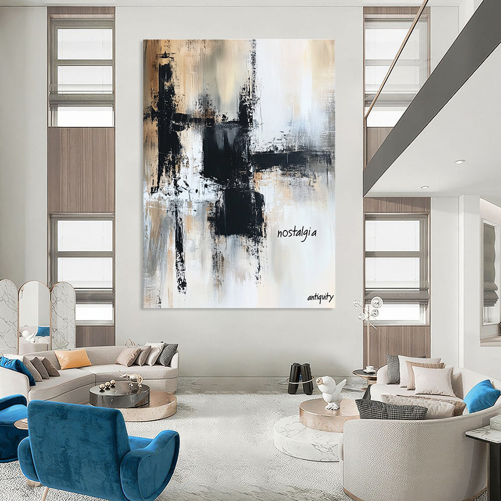 Nostalgia Abstract Composition Painting for Vintage - Themed Cafes GAB1172
