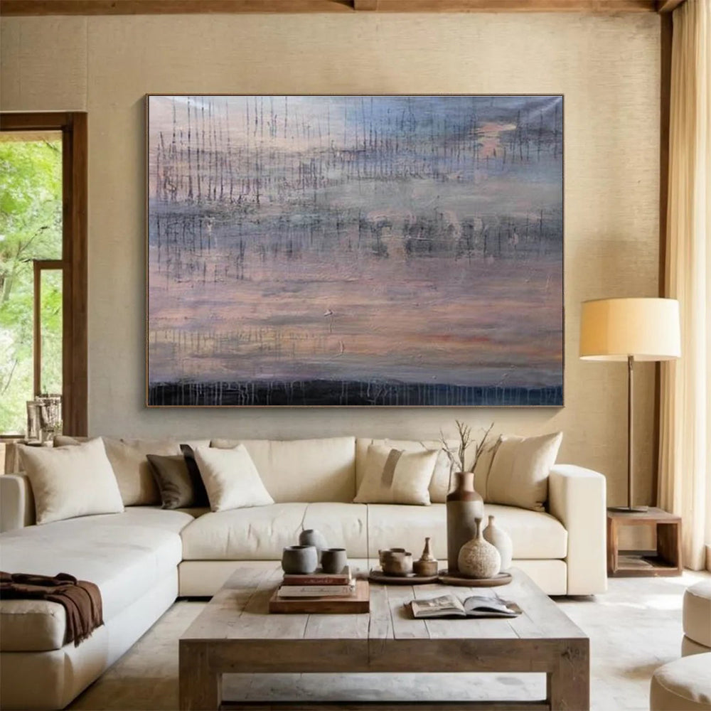 Dripping Sunset Abstract Painting for Beachfront Residences YHT150