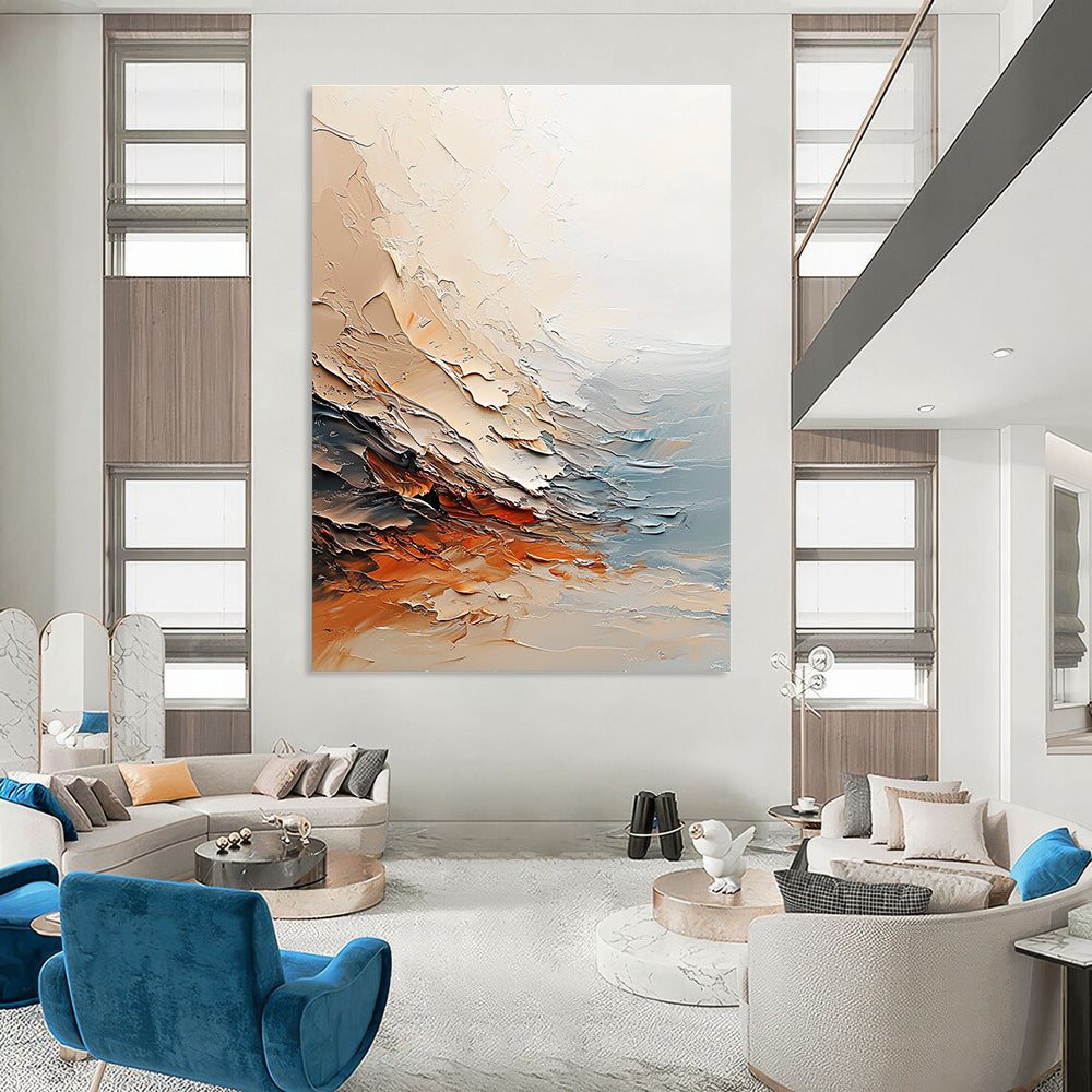 Textured Abstract Landscape - Dynamic Brushstroke Artwork GAB0531
