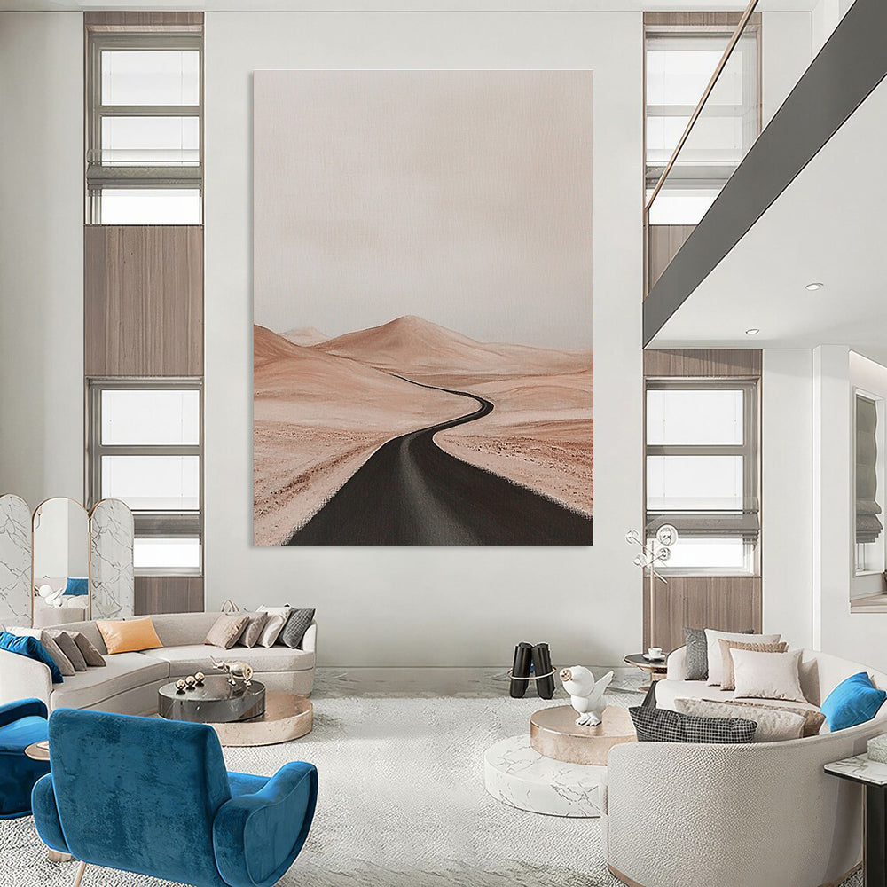 Desert Road Landscape Minimalist Scenic Abstract Painting GAB0231