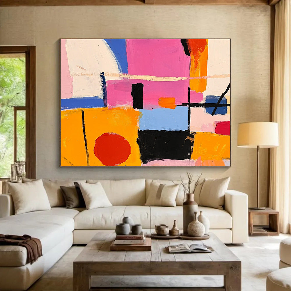 Color Block Abstract Painting with Playful Geometry WINK300