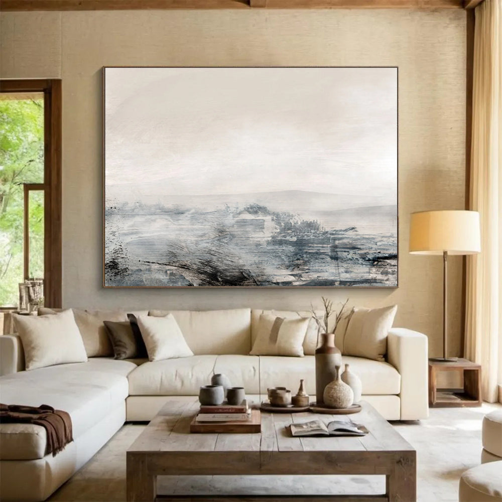 Misty Landscape Abstract Painting for Lakeside Retreats YHT136