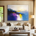 Colorful Lake Reflection Abstract Painting with Vibrant, Harmonious Reflections ABS475