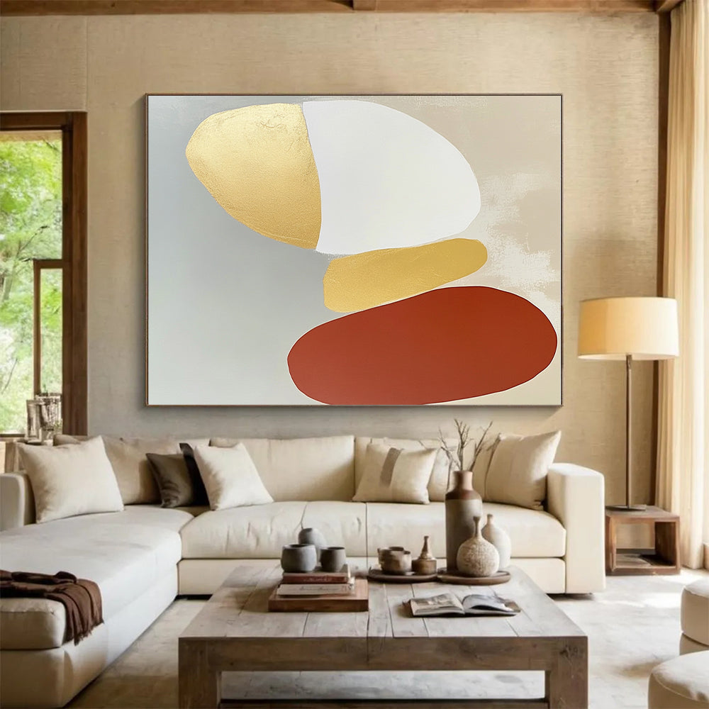 Color - Block Abstract Painting with Metallic Accents WINK874