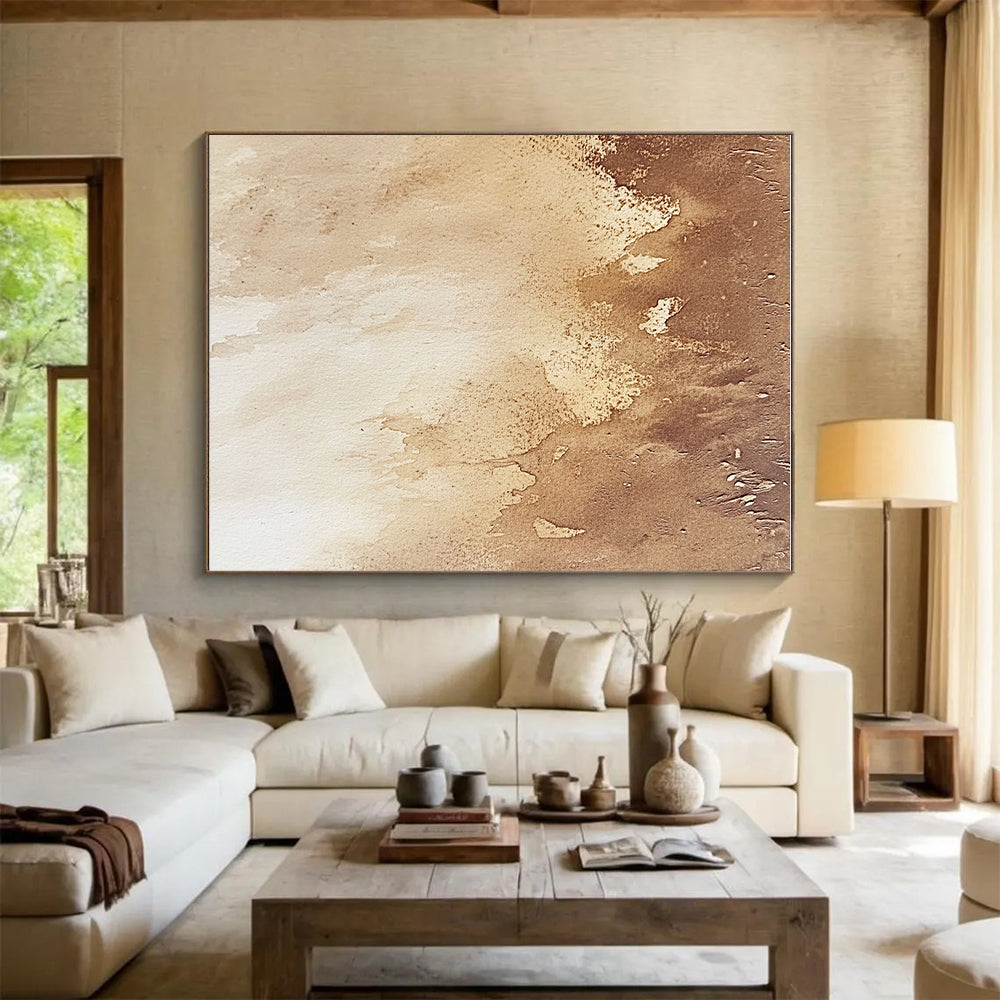 Brown Watercolor Wash Abstract Painting with Subtle Warmth WINK004