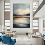 Misty Landscape Abstract Painting with Subtle Hues GAB0001