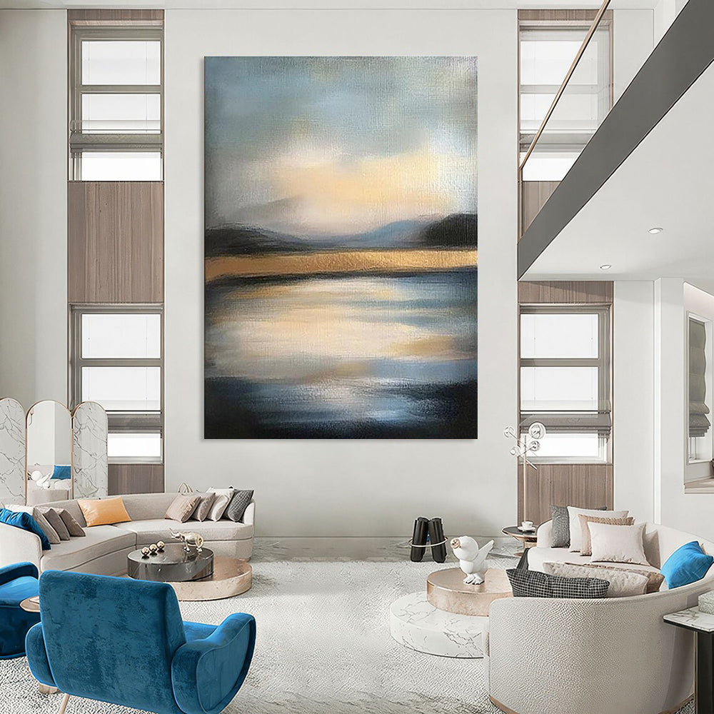 Misty Landscape Abstract Painting with Subtle Hues GAB0001
