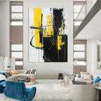 Yellow Black Abstract - Dynamic Color - Block Abstract Painting GAB0650