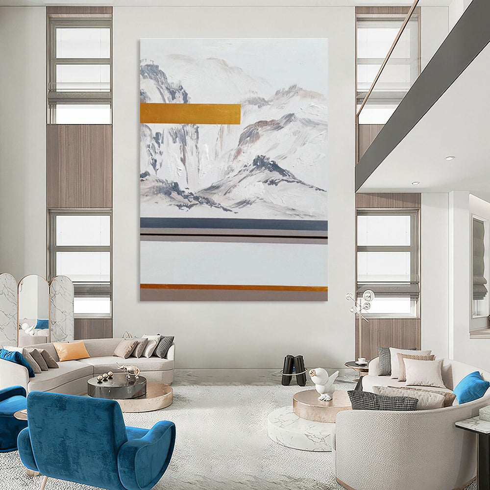 Minimalist Mountainscape Abstract Painting for Zen - Inspired Offices HENG045
