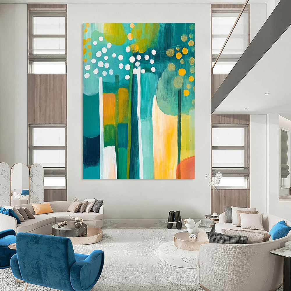 Colorful Abstract Floral Painting for Lively Interiors GAB1470