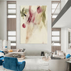 Watercolor Flowers and Buds Delicate Botanical Abstract Painting GAB0347