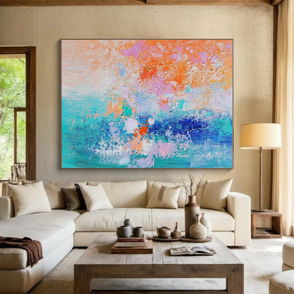 Colorful Textured Abstract Painting with Vibrant Palette WINK624