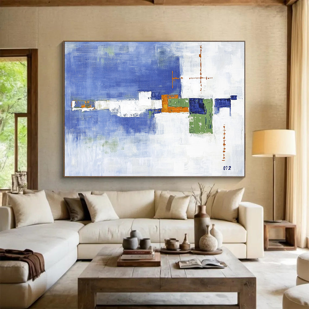 Geometric Abstract in Blue and Green Palette ABS086