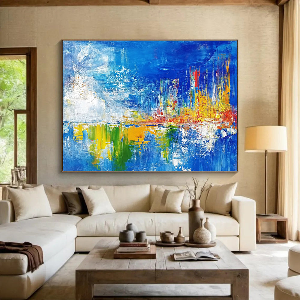 Colorful Cityscape Reflection Abstract Painting ABS189