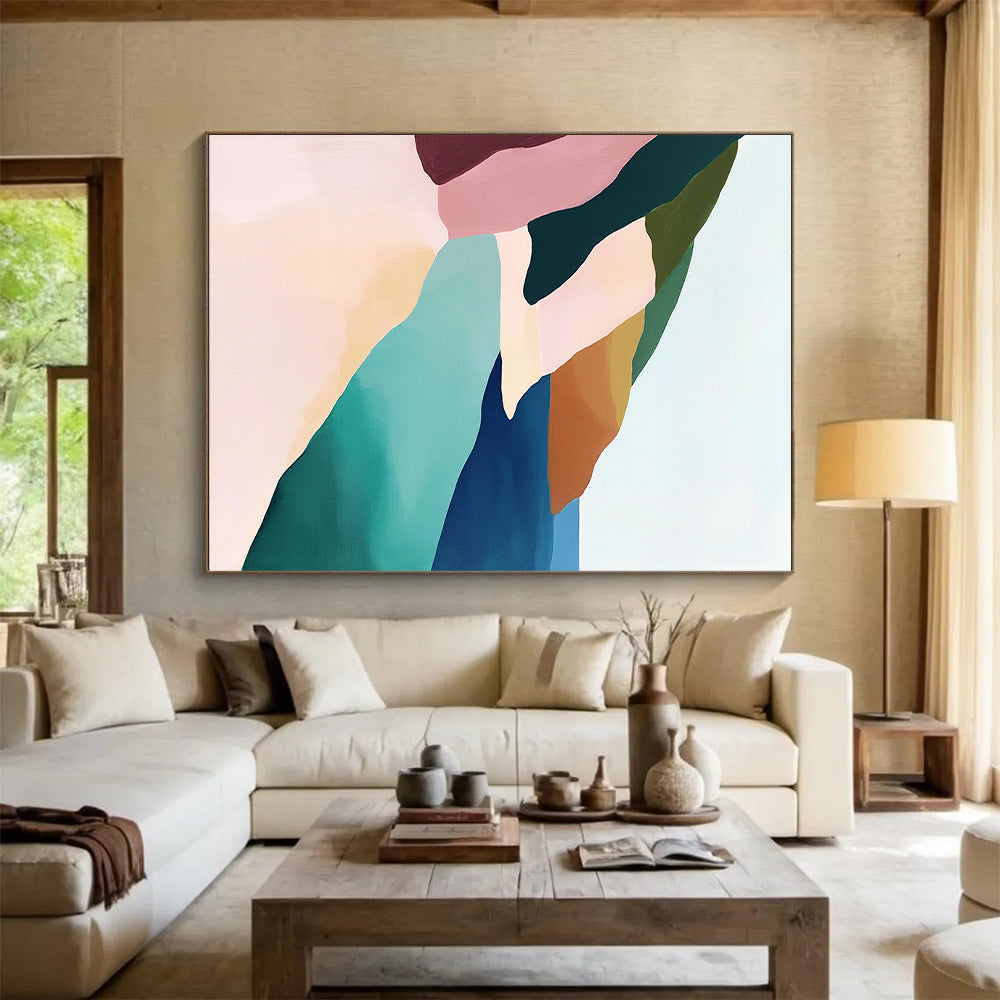 Minimalist Coastal Landscape Abstract Painting with Serene Geometry WINK273