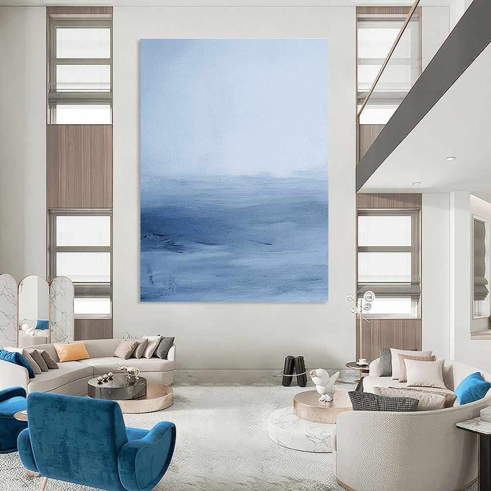 Gradient Blue Abstract Sea - Serene Coastal Abstract Art GAB0476