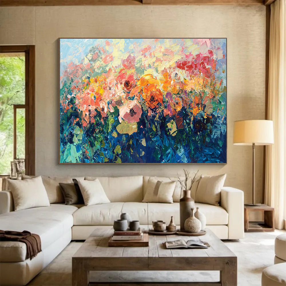 Colorful Flower Abstract Painting for Florist Shop Waiting Areas YHT431
