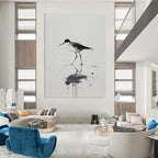 Bird with Artistic Reflection Abstract Painting in Ink Style GAB0028