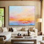 Pastel Sunset Abstract Painting with Dreamy Warmth ABS440