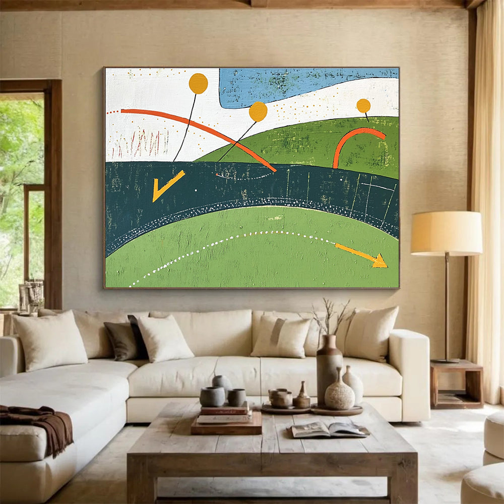 Colorful Geometric Nature with Playful Shapes Abstract Painting ABS317