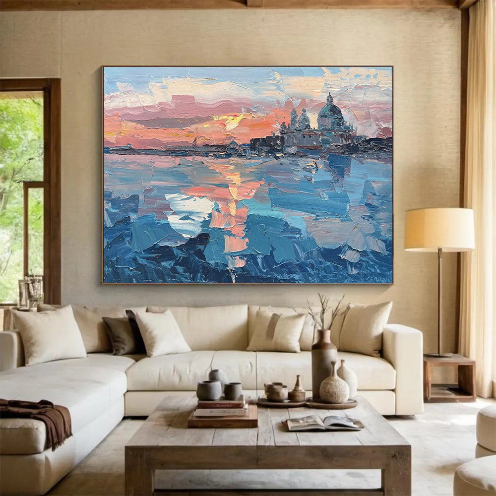 Venice Sunset Abstract Painting for Italian Restaurant Main Halls YHT460
