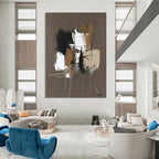 Brown - Toned Abstract Composition Painting for Minimalist Living Room Corners GAB1200