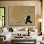 Man and Dog Abstract Painting for Heartwarming Spaces YHT109