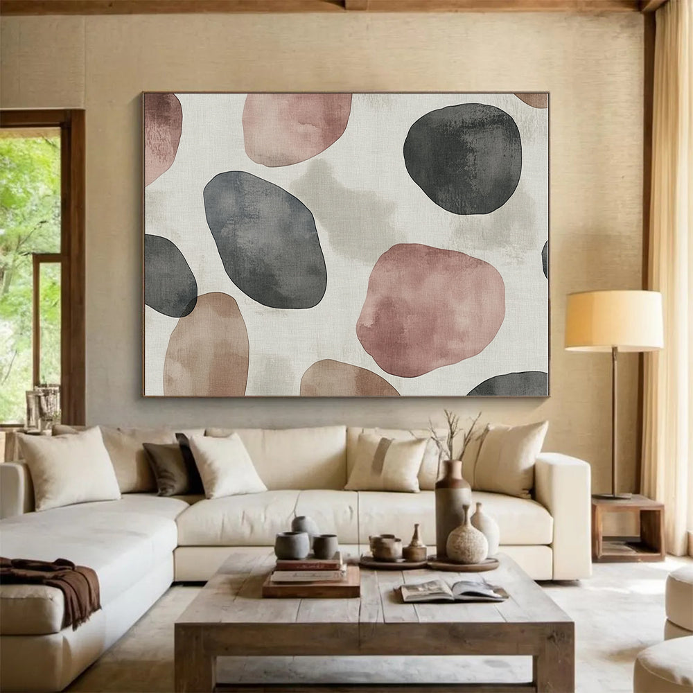 Watercolor - like Polka Dots Abstract Painting with Subtle Softness WINK261