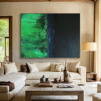 Dark Green and Blue Abstract Painting with Night Sky Vibes WINK116