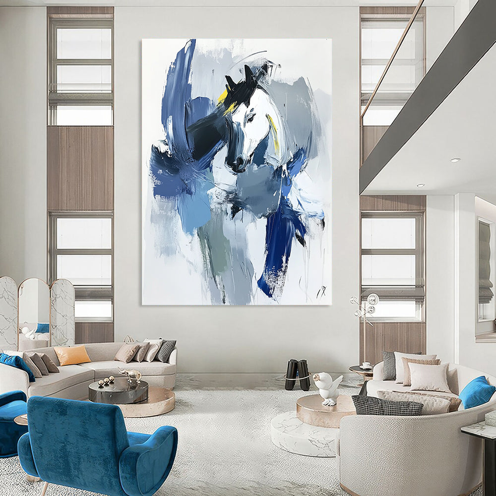 Abstract Horse Portrait Painting for Equestrian - Themed Spaces GAB1117