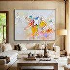 Textured Color Burst Abstract Painting with Playful Energy WINK583