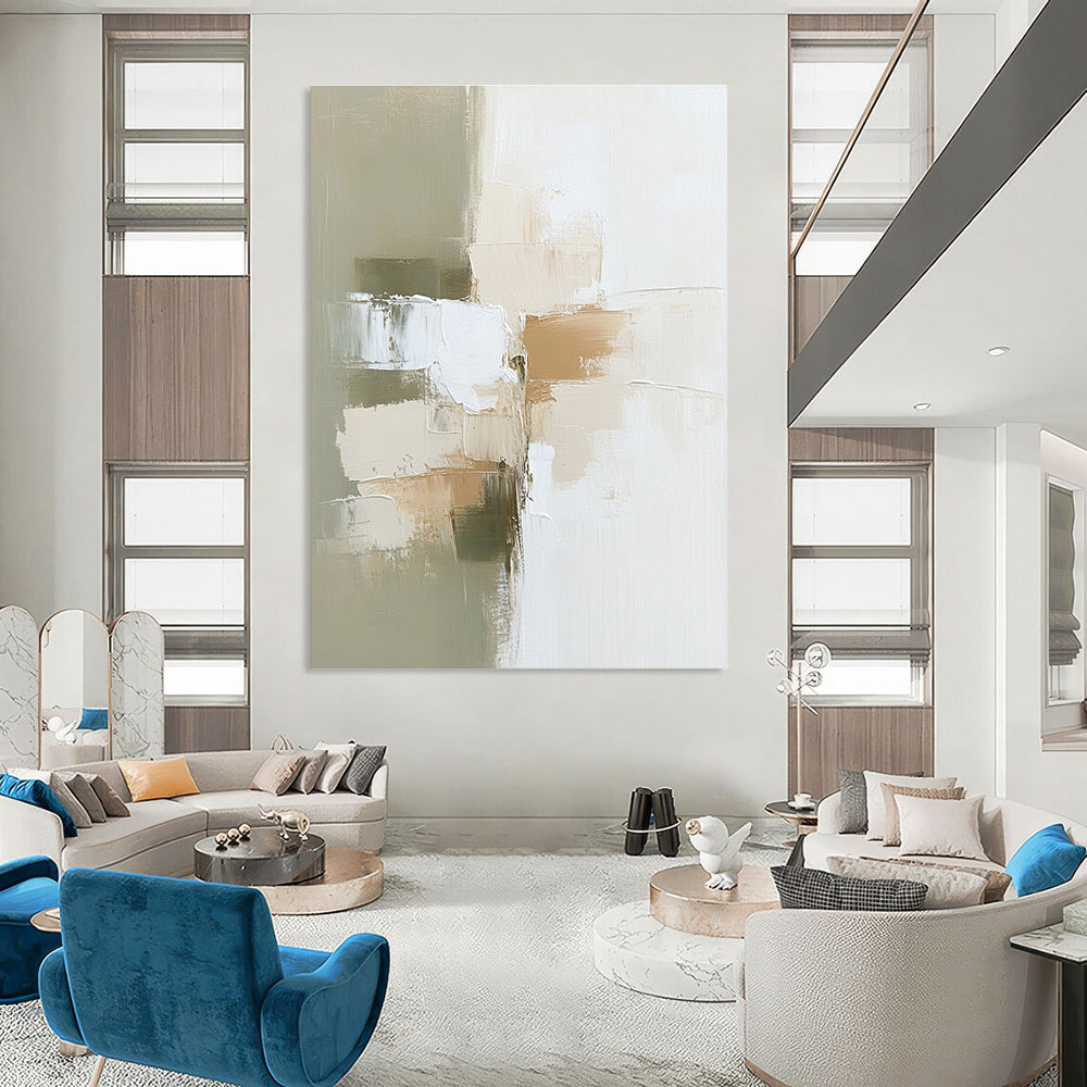Neutral Tone Abstract Painting for Calm Office Reception Areas GAB0847